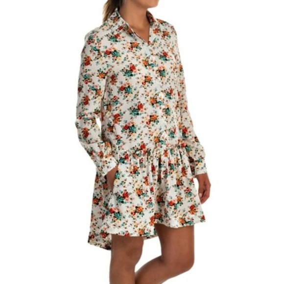 NWT PHILOSOPHY Floral High Low Peasant Dress - Picture 1 of 8